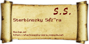 Sterbinszky Sára névjegykártya